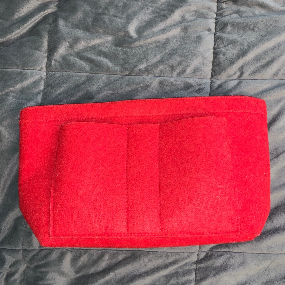 Red felt neverfull mm bag organizer